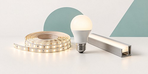 Ταινία LED, φωτιστικό και προφίλ αλουμινίου